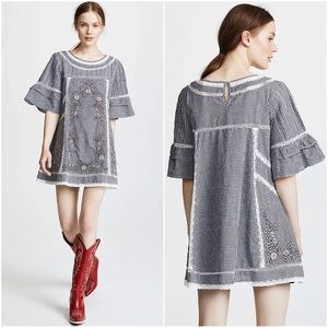Free People Womens Black/White Gingham Sunny Day Dress Size XSmall With Slip